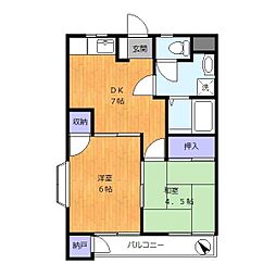 RGハイツ 2DKの間取図画像