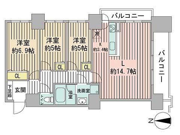 レジディア円山北5条 ｜北海道札幌市中央区北五条西２４丁目(賃貸マンション3LDK・11階・78.29㎡)の写真 その2