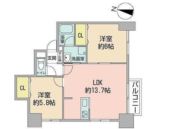 グラードエルヴィータ円山 ｜北海道札幌市中央区大通西２０丁目(賃貸マンション2LDK・6階・54.13㎡)の写真 その2