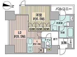 プライムメゾン南2条 4階1LDKの間取り
