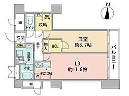 ビッグパレス南5条 10階1LDKの間取り