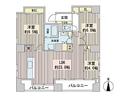 ビッグタワー大通公園 3LDKの間取図画像