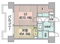 UURコート札幌北3条 4階1LDKの間取り
