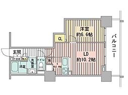 PRIMEURBAN札幌リバーフロント 1LDKの間取図画像