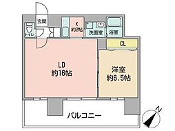 エッジウォーターテラス 1LDKの間取図画像