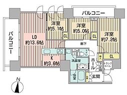 プレミスト円山表参道 3LDKの間取図画像
