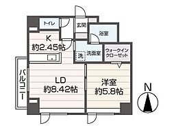 桂和ジデンス裏参道 1LDKの間取図画像