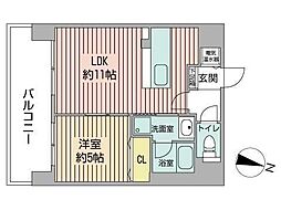 マストライフ知事公館 1LDKの間取図画像