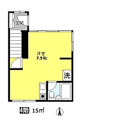 若葉 ワンルームの間取図画像