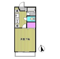 グリーングラス 1Kの間取図画像