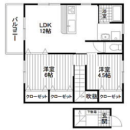 マロクール 2LDKの間取図画像