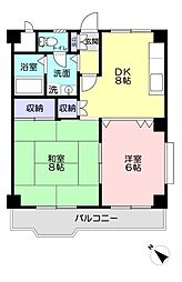 第三原マンション 2DKの間取図画像