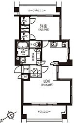 ワールドパレス不動前 1LDKの間取図画像
