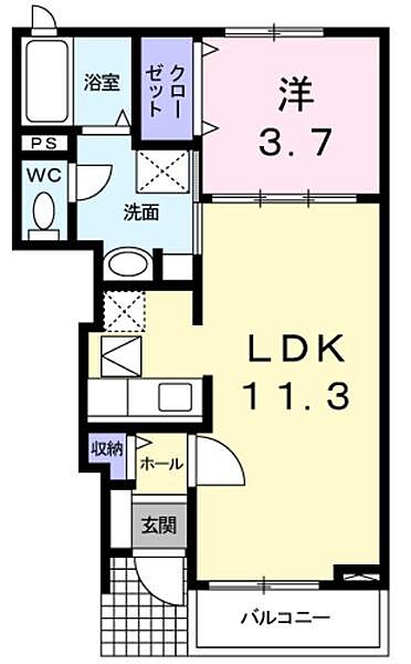 グッド・ラック3 ｜鳥取県鳥取市田島(賃貸アパート1LDK・1階・37.17㎡)の写真 その2