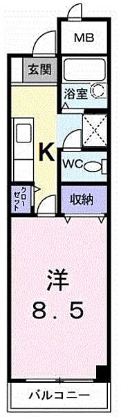 鳥取県鳥取市雲山(賃貸マンション1K・4階・27.00㎡)の写真 その2