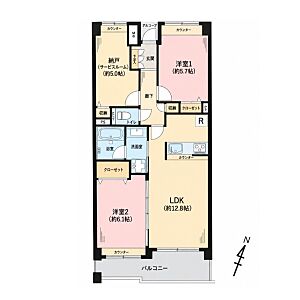 間取り：高台の7階部分につき眺望良好！