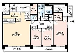 プレール日吉台 3LDKの間取図画像