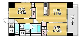 グランデカワノなにわ離宮  ｜ 大阪府大阪市中央区上町１丁目（賃貸マンション2LDK・8階・50.02㎡） その2