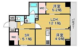 シスネ難波宮  ｜ 大阪府大阪市中央区上町１丁目（賃貸マンション2SLDK・5階・66.73㎡） その2