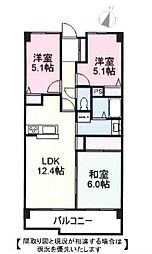 サンライズマンション岩出7 3LDKの間取図画像