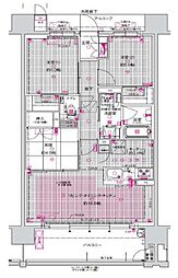 シャルマンフジ和歌山市駅レジタージュ 3LDKの間取り