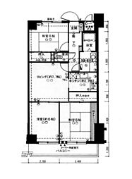 グランドハイツ野崎 3LDKの間取図画像