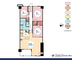 レーベン横浜山手ONEWARDCOURT 3LDKの間取図画像