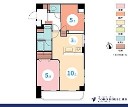 リブゼ本牧 1SLDKの間取図画像