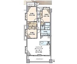 武蔵新城デュープレックス 3LDKの間取図画像