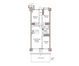 ビクトリアヒルズ横濱サウスデュオ棟 3LDKの間取図画像