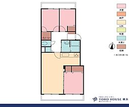 日吉第2ハイムA棟 3LDKの間取図画像