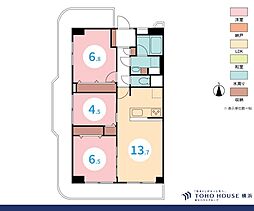 横浜大口ハウス 3LDKの間取図画像