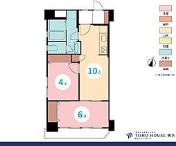 カーサ元町 2LDKの間取図画像