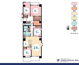 港北ファミールハイツ10号棟 4SLDKの間取図画像