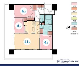 パークホームズ横濱磯子 3LDKの間取図画像