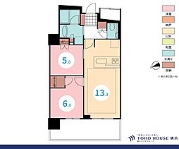 ブランズタワー大船 2LDKの間取図画像