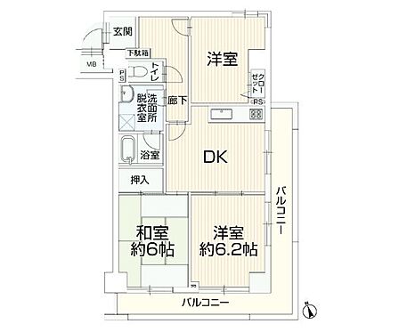 3DK 専有面積58.52m2