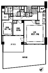 パークコート市谷加賀町二丁目 2LDKの間取図画像