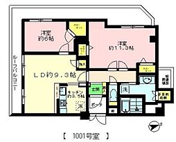 ベネヴィータ市ヶ谷銀杏坂 2LDKの間取図画像