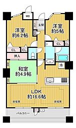 ディークラディア川西 3LDKの間取図画像