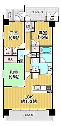 シャリエ平野WEST 3LDKの間取図画像