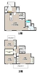 大津市横木2丁目 3LDKの間取り