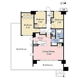 シティテラス小金井公園H棟 3LDKの間取図画像