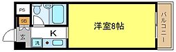 スチューデント平野 1Kの間取図画像
