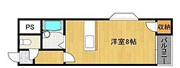 ハーデストコート ワンルームの間取図画像