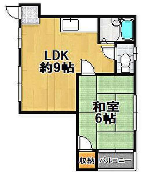 シティエステート小林 301｜大阪府大阪市大正区小林東３丁目(賃貸マンション1LDK・3階・34.00㎡)の写真 その2