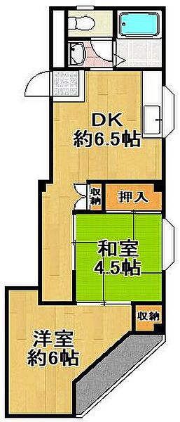 ファーストマンション 402｜大阪府大阪市大正区平尾４丁目(賃貸マンション2DK・4階・38.50㎡)の写真 その2