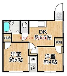 シティエステート小林 2DKの間取図画像