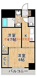 シャトー弁天参番館 2Kの間取図画像