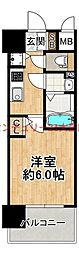 エスリード大阪エヴォルツ 1Kの間取図画像